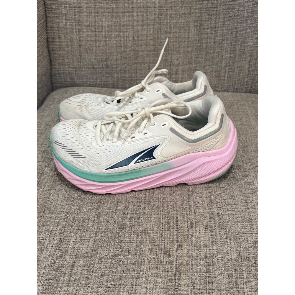 Altra VIA Olympus Womens Running Shoes White Pink Teal Sz 8 AL0A7R72-110